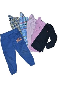 Polo by Ralph Lauren Boys Multi-Color Button-Down Shirt Lot with Navy Polo Top